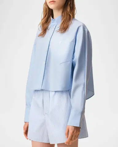 AMI PARIS Oversized Cropped Button-Down Shirt | Thumbnail 5 AMI PARIS Oversized Cropped Button-Down Shirt | Thumbnail 5
