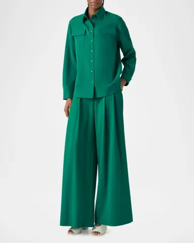 Akris Wool Gabardine Button-Down Blouse | Thumbnail 2