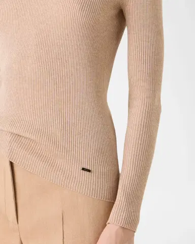 Akris Silk-Cotton Fitted Rib-Knit Sweater | Thumbnail 4 Akris Silk-Cotton Fitted Rib-Knit Sweater | Thumbnail 4