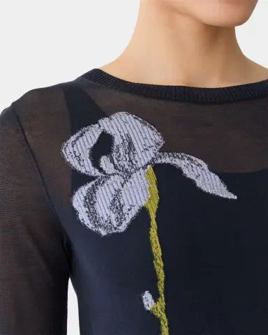 Lafayette 148 New York Floral Intarsia-Knit Sweater | Thumbnail 4 Lafayette 148 New York Floral Intarsia-Knit Sweater | Thumbnail 4