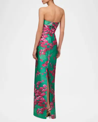 THEIA Cleo Strapless Floral-Print Column Gown | Thumbnail 2 THEIA Cleo Strapless Floral-Print Column Gown | Thumbnail 2