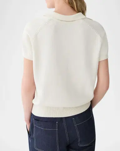 Lafayette 148 New York Cotton-Silk Polo Sweater | Thumbnail 2