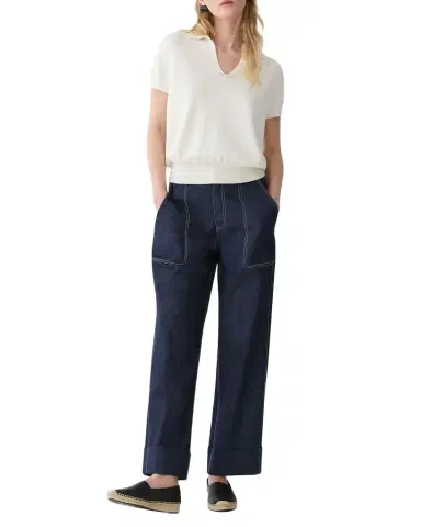 Lafayette 148 New York Cotton-Silk Polo Sweater | Thumbnail 1