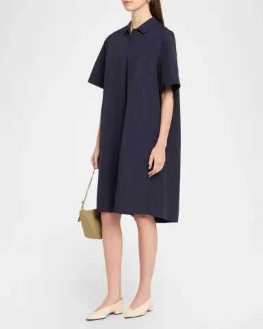 Lafayette 148 New York Pleated Cotton Shift Shirtdress | Thumbnail 3