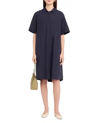 Lafayette 148 New York Pleated Cotton Shift Shirtdress | Thumbnail 1