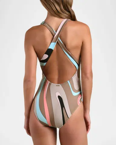 L'Agence Lisa Abstract Swirl One-Piece Swimsuit | Thumbnail 2
