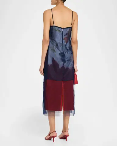 Jason Wu Collection Shadow Floral Layered Midi Dress | Thumbnail 2 Jason Wu Collection Shadow Floral Layered Midi Dress | Thumbnail 2