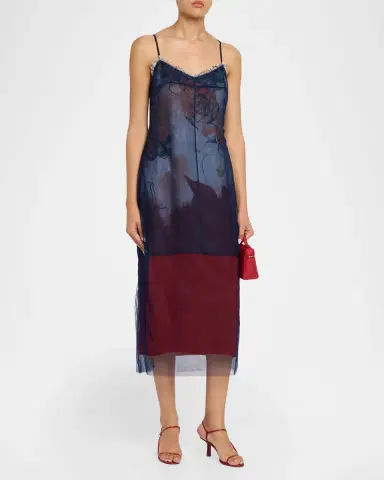 Jason Wu Collection Shadow Floral Layered Midi Dress | Thumbnail 3 Jason Wu Collection Shadow Floral Layered Midi Dress | Thumbnail 3
