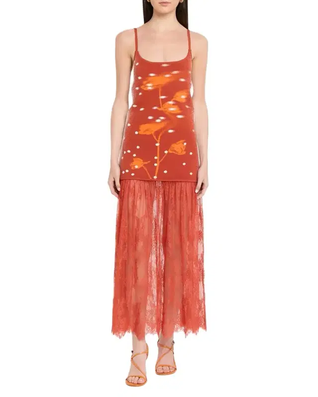 Ginger Mixed-Media Maxi Dress