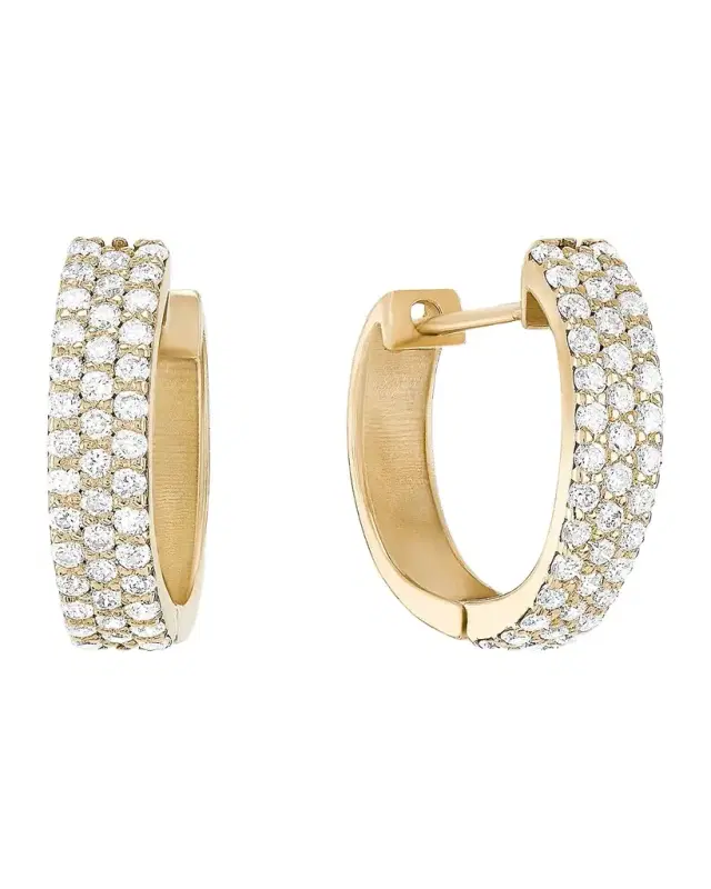 14K Diamond Vanity Hoop Earrings
