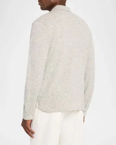OFFICINE GÉNÉRALE Men 's Wool/Cashmere Melange Knit Long-Sleeve Shirt | Thumbnail 2