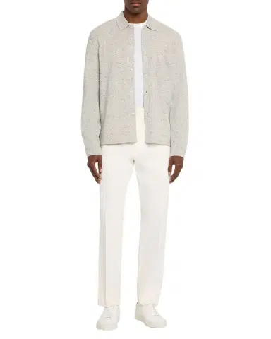 OFFICINE GÉNÉRALE Men 's Wool/Cashmere Melange Knit Long-Sleeve Shirt | Thumbnail 1