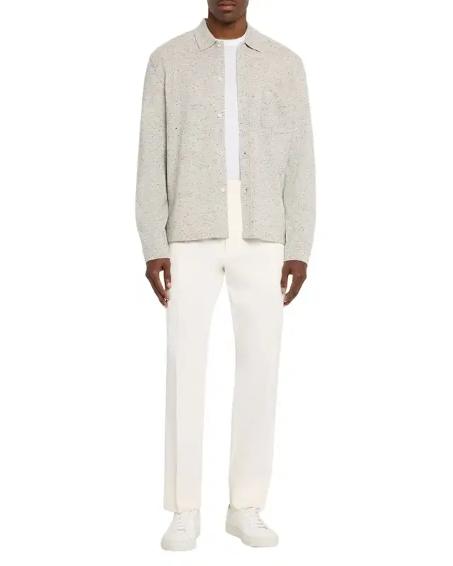 Men 's Wool/Cashmere Melange Knit Long-Sleeve Shirt