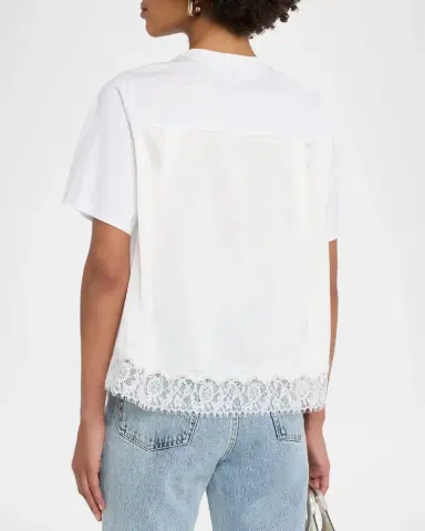 3.1 Phillip Lim Satin Lace Flounce Top | Thumbnail 2