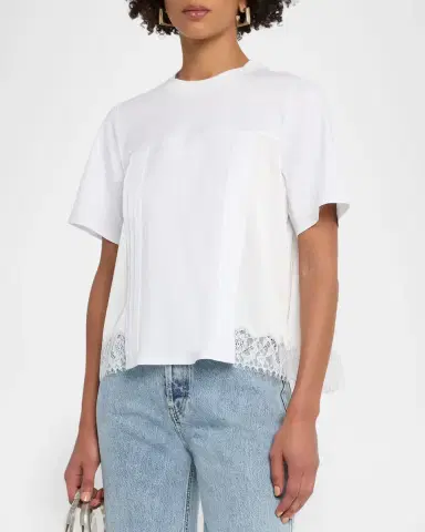3.1 Phillip Lim Satin Lace Flounce Top | Thumbnail 3