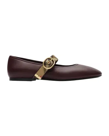 Burberry Robin Leather Check Mary Jane Ballerina Flats | Thumbnail 1 Burberry Robin Leather Check Mary Jane Ballerina Flats | Thumbnail 1