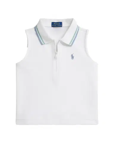 Polo Ralph Lauren Girl 's Stretch-Cotton Sleeveless Polo, Size 2- | Thumbnail 3 Polo Ralph Lauren Girl 's Stretch-Cotton Sleeveless Polo, Size 2- | Thumbnail 3