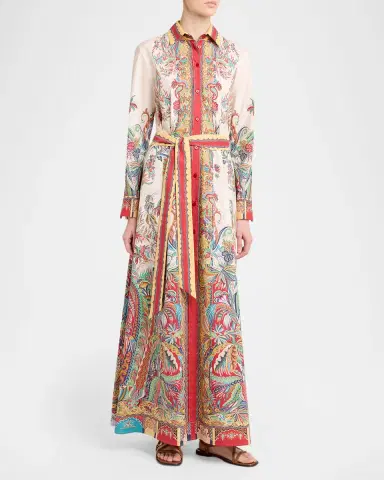Etro Paisley-Print Cotton Poplin Long-Sleeve Maxi Shirtdress | Thumbnail 3 Etro Paisley-Print Cotton Poplin Long-Sleeve Maxi Shirtdress | Thumbnail 3