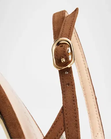 Stuart Weitzman 75mm Power Animal-Print Mesh Slingback Pumps | Thumbnail 5