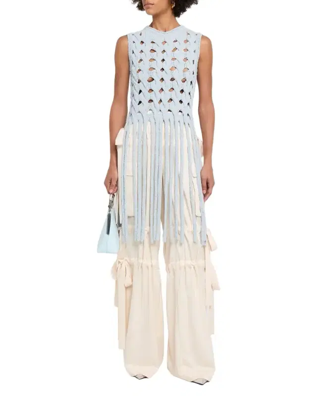 AKNVAS Kiki Cable Knit Fringe Top