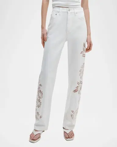 rag & bone Shea Embroidered Relaxed Straight Jeans | Thumbnail 3