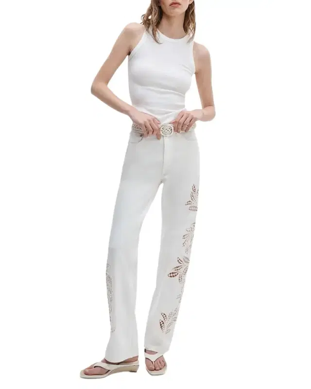 rag & bone Shea Embroidered Relaxed Straight Jeans