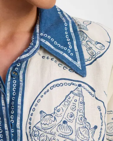 ALÉMAIS Lucky Printed Linen Maxi Shirtdress | Thumbnail 4 ALÉMAIS Lucky Printed Linen Maxi Shirtdress | Thumbnail 4