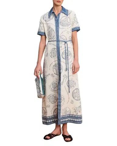 ALÉMAIS Lucky Printed Linen Maxi Shirtdress | Thumbnail 1 ALÉMAIS Lucky Printed Linen Maxi Shirtdress | Thumbnail 1