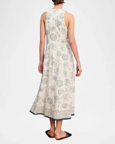 ALÉMAIS Lucky Lace-Up Linen Midi Dress | Thumbnail 2 ALÉMAIS Lucky Lace-Up Linen Midi Dress | Thumbnail 2