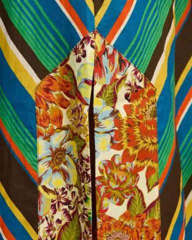 ALÉMAIS Charlie Chevron-Print Linen Midi Dress | Thumbnail 4 ALÉMAIS Charlie Chevron-Print Linen Midi Dress | Thumbnail 4