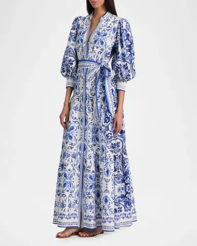 Alice + Olivia Cora Printed Cotton Voil Maxi Shirtdress | Thumbnail 3 Alice + Olivia Cora Printed Cotton Voil Maxi Shirtdress | Thumbnail 3