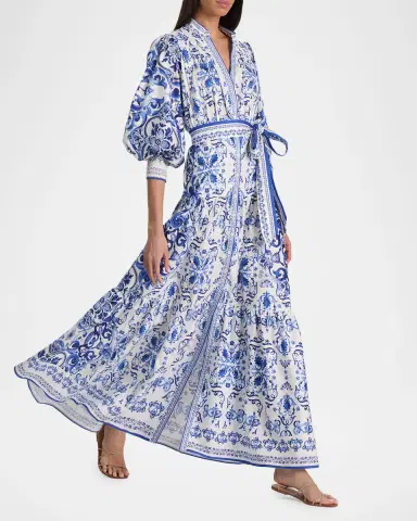 Alice + Olivia Cora Printed Cotton Voil Maxi Shirtdress | Thumbnail 5 Alice + Olivia Cora Printed Cotton Voil Maxi Shirtdress | Thumbnail 5