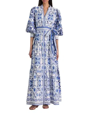 Alice + Olivia Cora Printed Cotton Voil Maxi Shirtdress | Thumbnail 1 Alice + Olivia Cora Printed Cotton Voil Maxi Shirtdress | Thumbnail 1