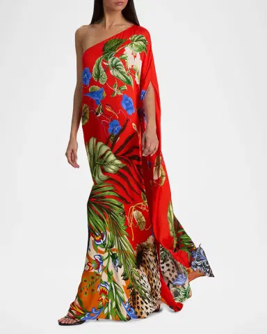 ALICE + OLIVIA Linn Printed One-Shoulder Maxi Dress | Thumbnail 3