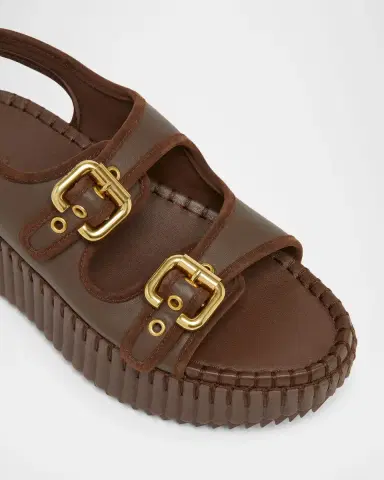 Chloé 50mm Nama Leather Wedge Sandals | Thumbnail 2 Chloé 50mm Nama Leather Wedge Sandals | Thumbnail 2