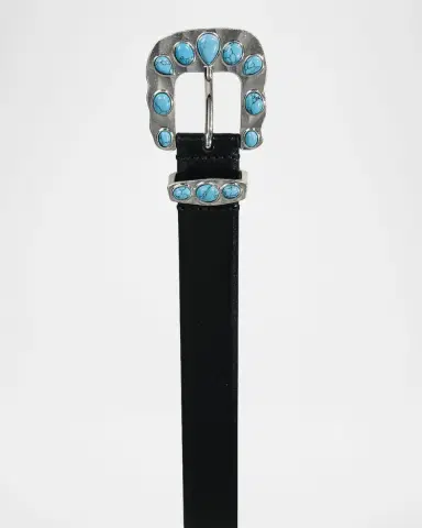 Déhanche Juna Turquoise Leather Belt | Thumbnail 2 Déhanche Juna Turquoise Leather Belt | Thumbnail 2