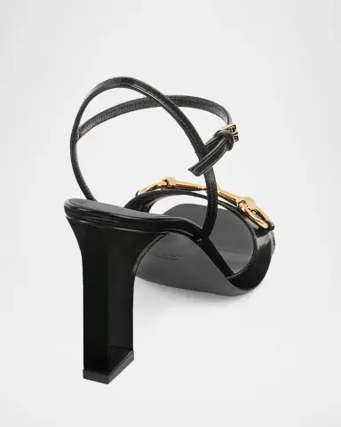 Gucci 85mm Signora Leather Ankle-Strap Sandals | Thumbnail 2 Gucci 85mm Signora Leather Ankle-Strap Sandals | Thumbnail 2