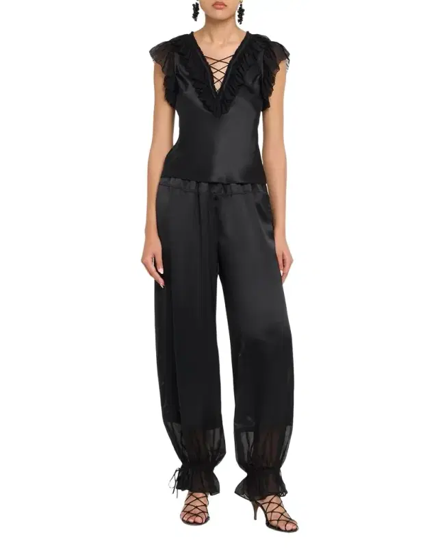 Ilyana Silk Ruffle Blouse
