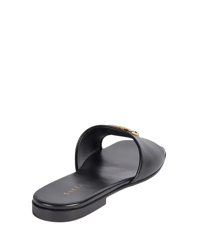 Gucci Marmont GG Leather Slide Sandals