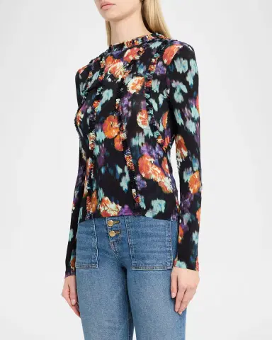 Ulla Johnson Clover Long-Sleeve Jersey Top | Thumbnail 3