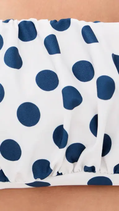 Peixoto Silas Bikini Top Navy Polka Dots | Thumbnail 6