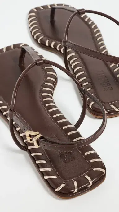 Schutz Elsha Sewing Sandals Chestnut Brown | Thumbnail 4