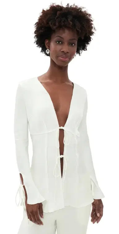 LIONESS Veil Blouse Porcelain | Thumbnail 1 LIONESS Veil Blouse Porcelain | Thumbnail 1