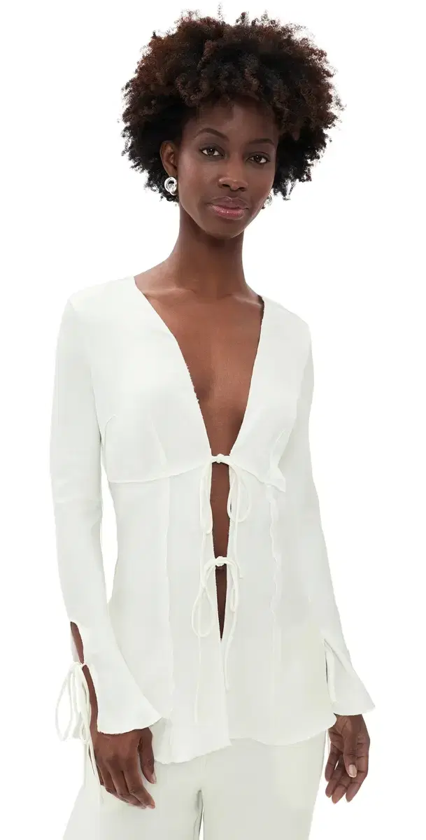 Lioness Veil Blouse Porcelain