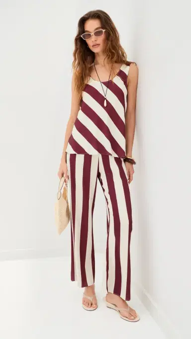 LE BOP Esmes Tank Cream/Wine tripe | Thumbnail 5 LE BOP Esmes Tank Cream/Wine tripe | Thumbnail 5