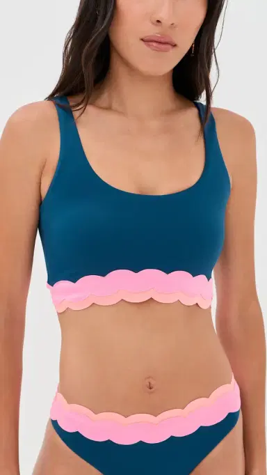 Beach Riot Marin Bikini Top eashell Isle Colorblock | Thumbnail 2
