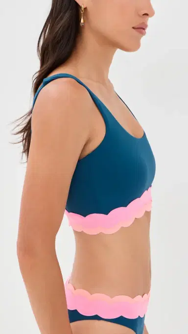 Beach Riot Marin Bikini Top eashell Isle Colorblock | Thumbnail 4