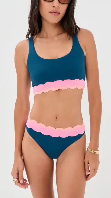 Beach Riot Marin Bikini Top eashell Isle Colorblock | Thumbnail 5