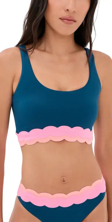 Beach Riot Marin Bikini Top eashell Isle Colorblock | Thumbnail 1