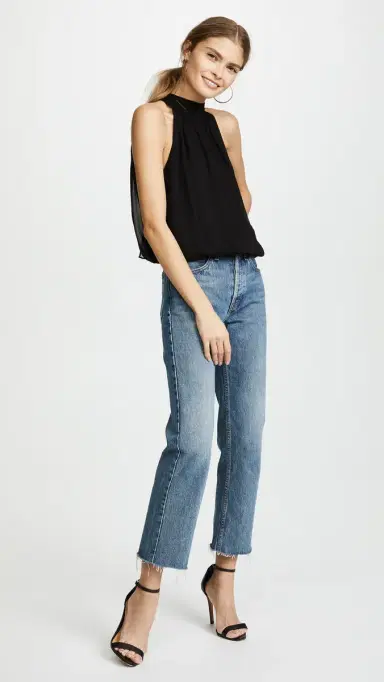 Alice + Olivia Maris Gathered Halter Top Black L | Thumbnail 5 Alice + Olivia Maris Gathered Halter Top Black L | Thumbnail 5